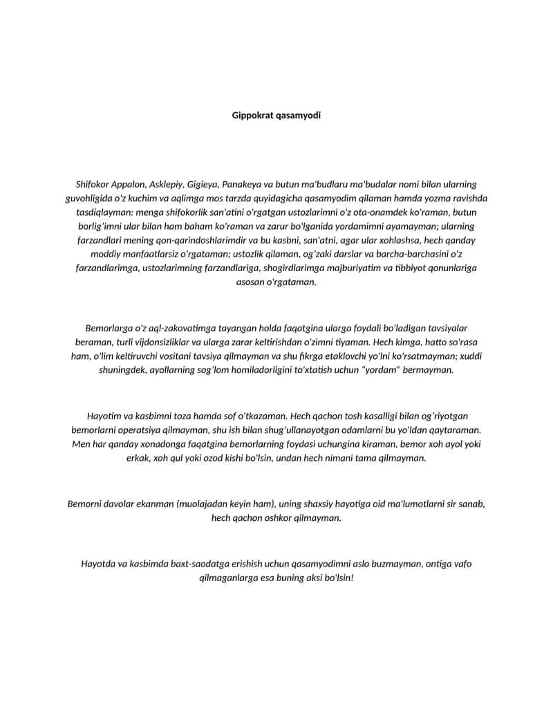 Gippokrat qasamyodi 1