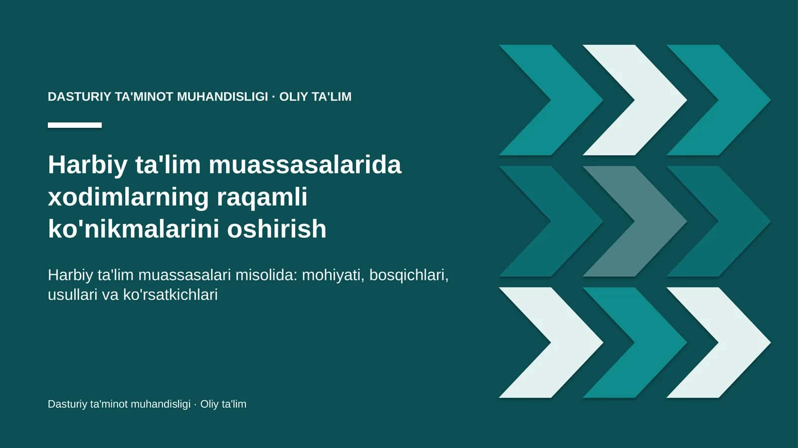 Harbiy ta'lim muassasalarida xodimlarning raqamli ko'nikmalarini oshirish 1