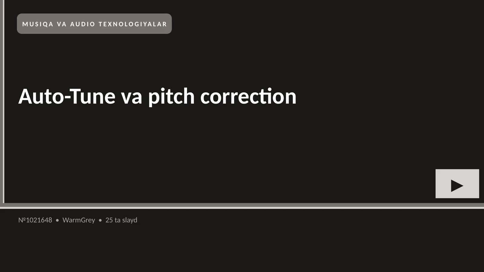 MUSIQA VA AUDIO TEXNOLOGIYALAR 1