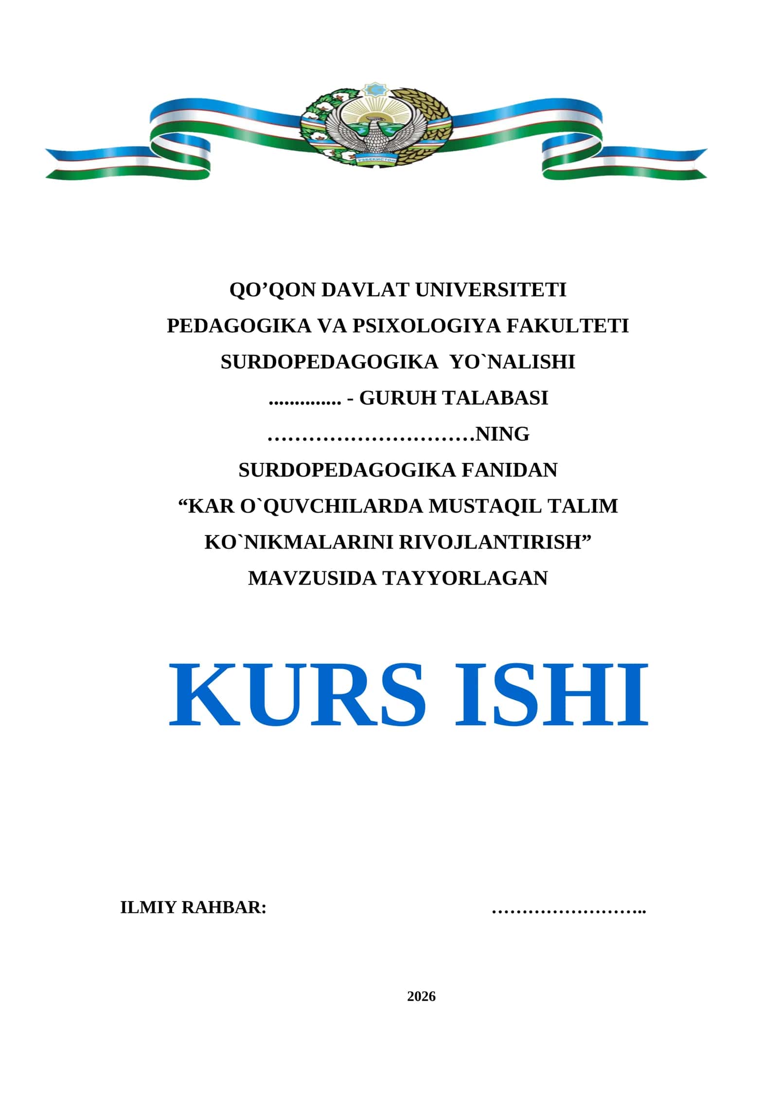 MUSTAQIL TALIM KO'NIKMALARINI RIVOJLANTIRISH 1