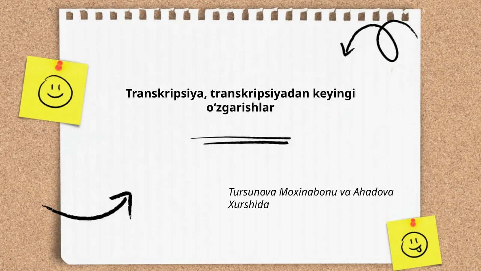 Transkripsiya, transkripsiyadan keyingi o‘zgarishlar 1