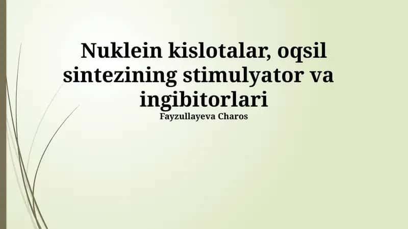 Oqsil sintezi stimulyatorlari 1