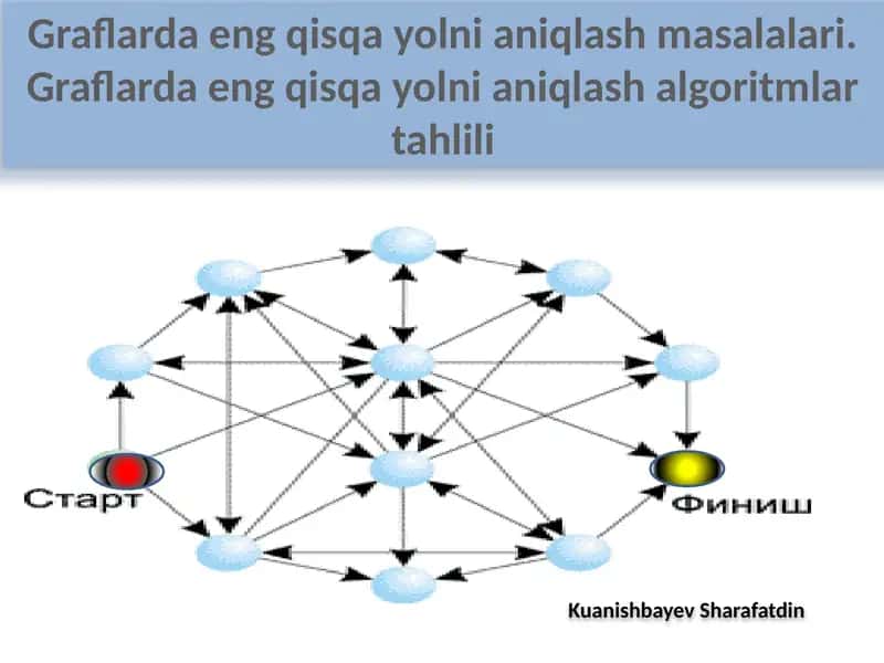 Graflarda eng qisqayol niqlash masalalari 1