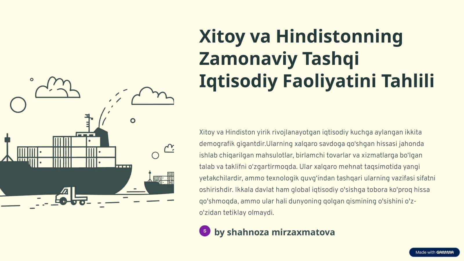 Xitoy va Hindistonning Zamonaviy Tashqi Iqtisodiy Faoliyatini Tahlili 1