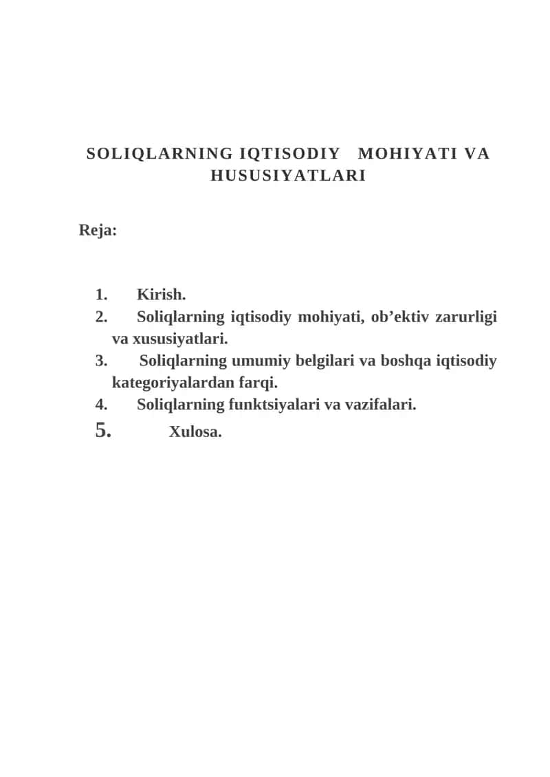 SOLIQLARNING IQTISODIY MOHIYATI VA HUSUSIYATLARI 1