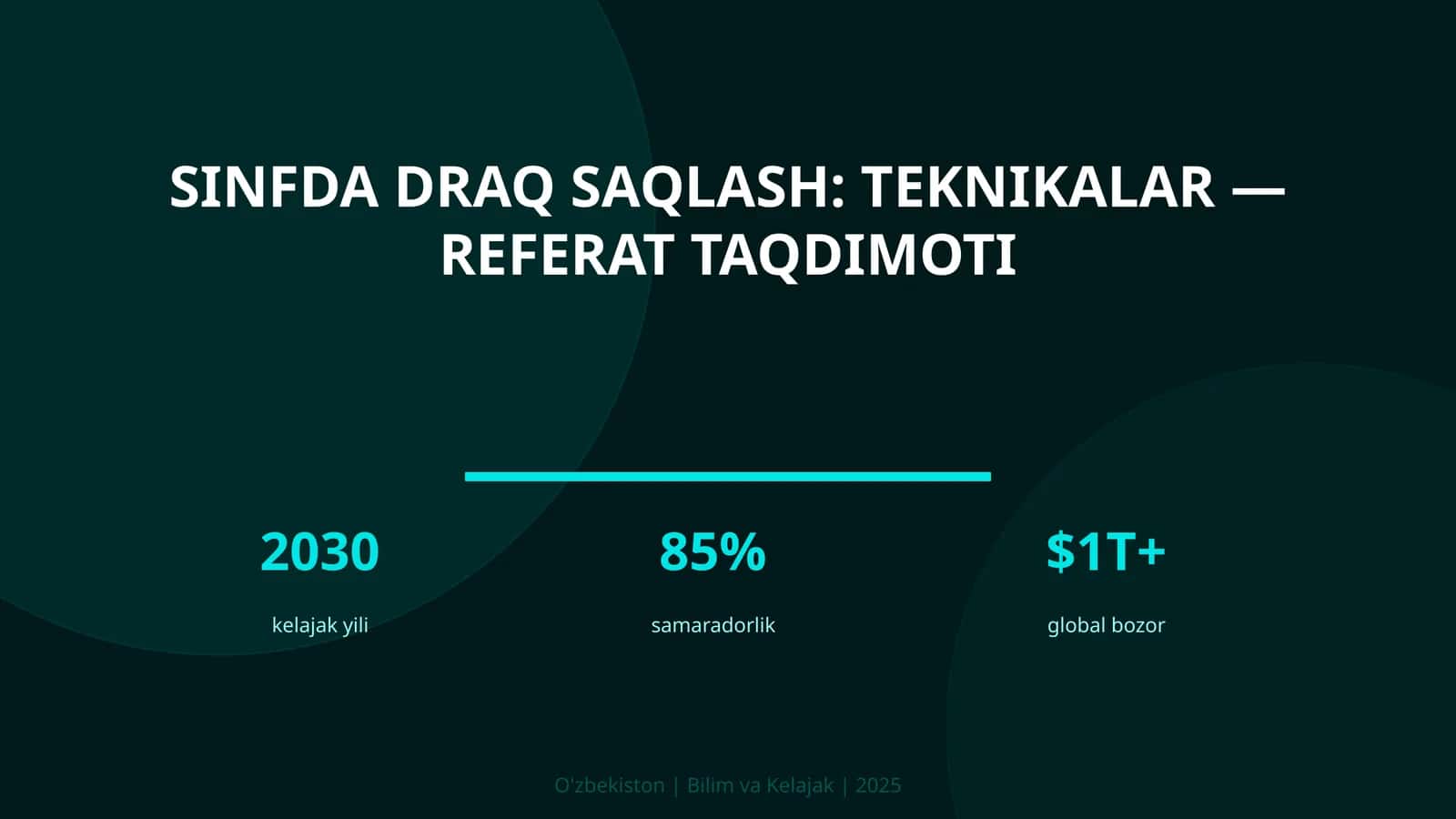 Sinfda draq saqlash: teknikalar — referat taqdimoti 1