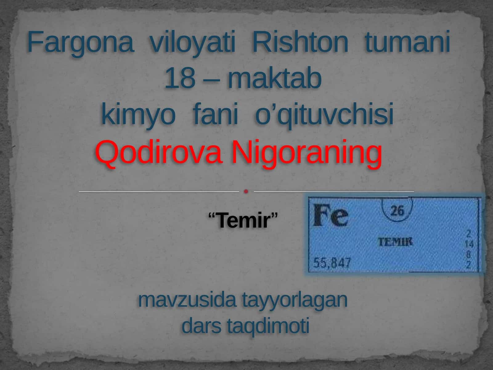 "Temir" mavzusi 1