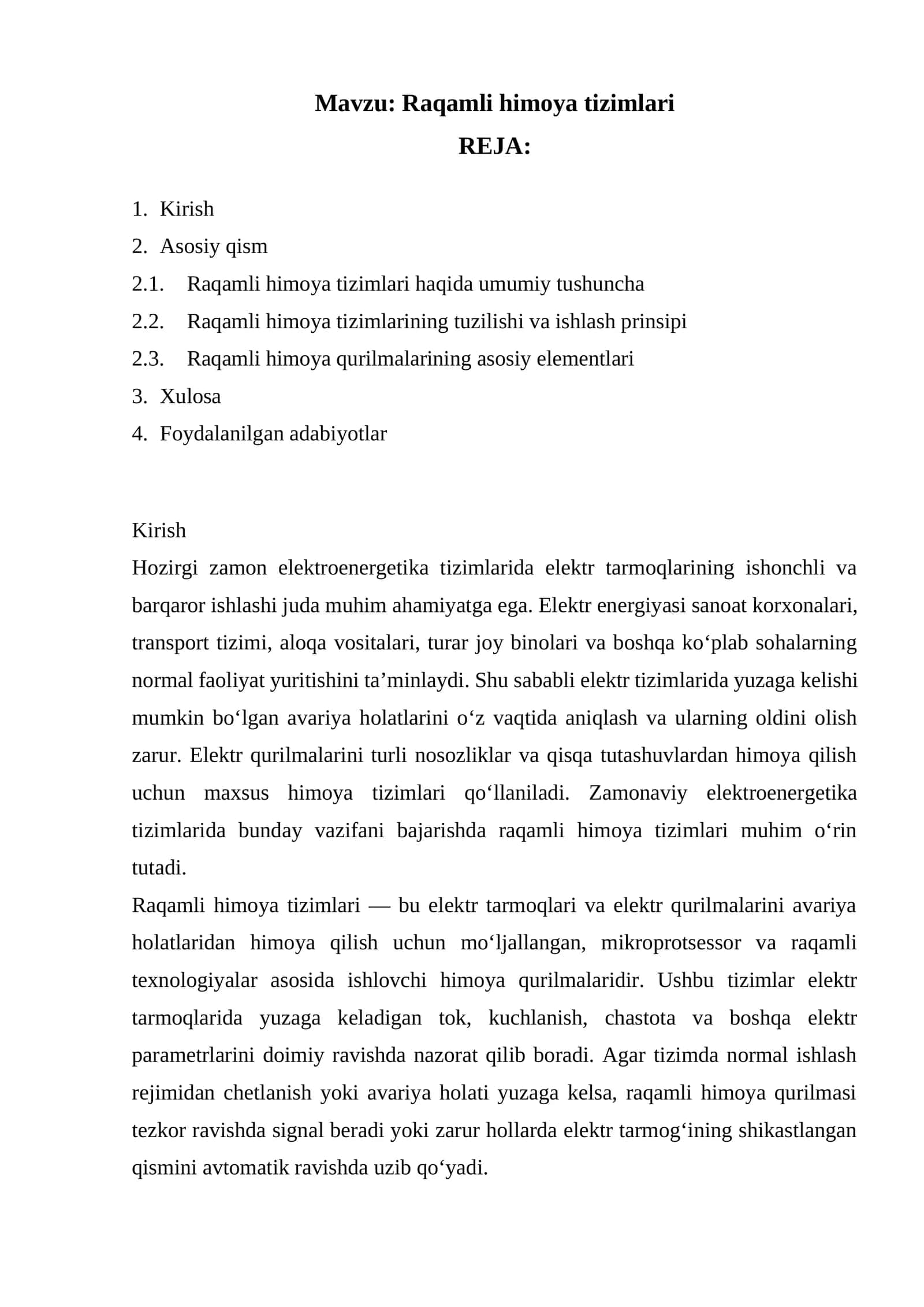 Raqamli himoya tizimlari 1