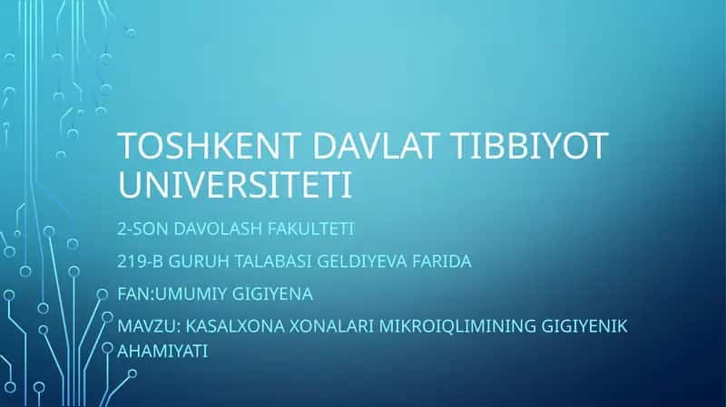 kasalxonalarda mikroiqlimning gigiyenik ahamiyati 1