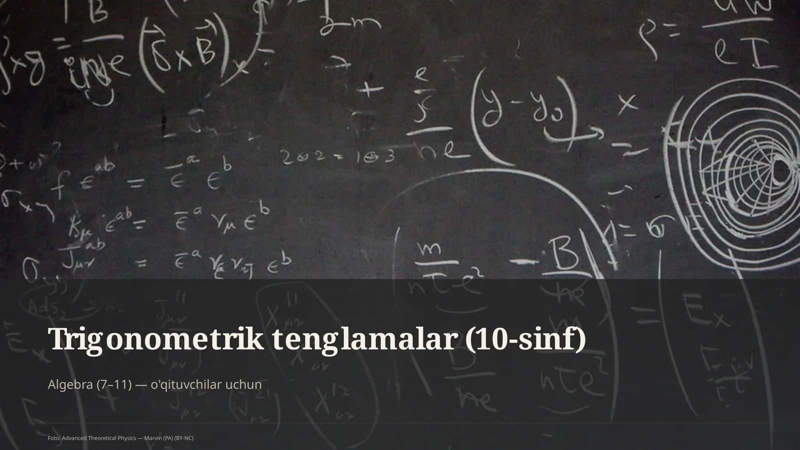 Trigonometrik tenglamalar (10-sinf) 1