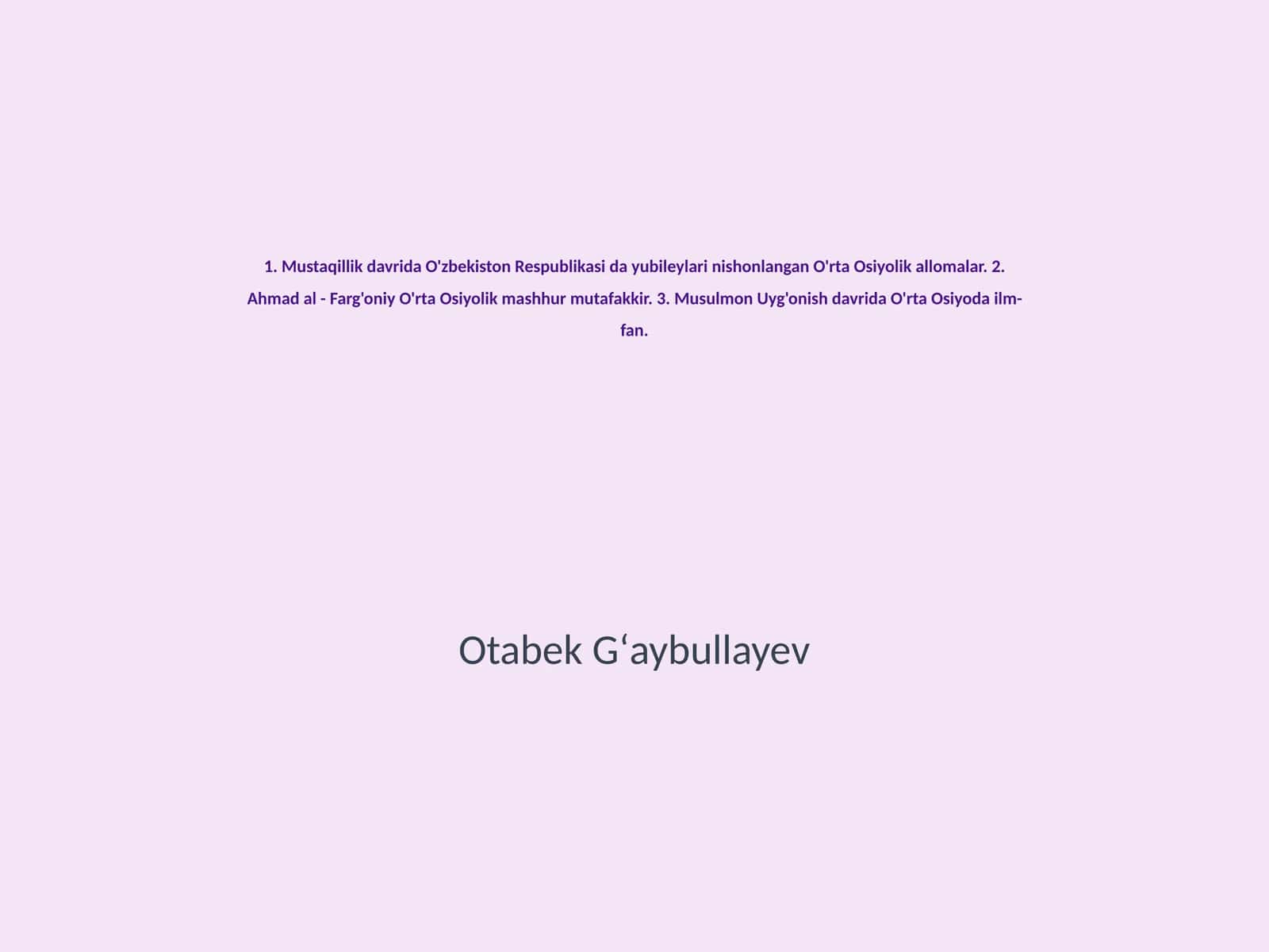 O'zbekiston mustaqillik davrida nishonlangan O'rta Osiyolik allomalar 1