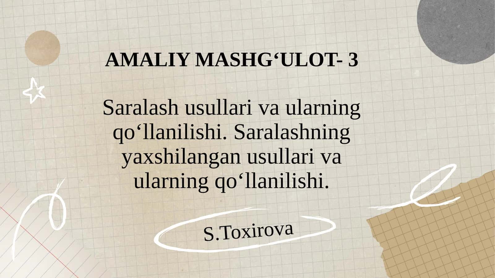AMALIY MASHG‘ULOT- 3S 1