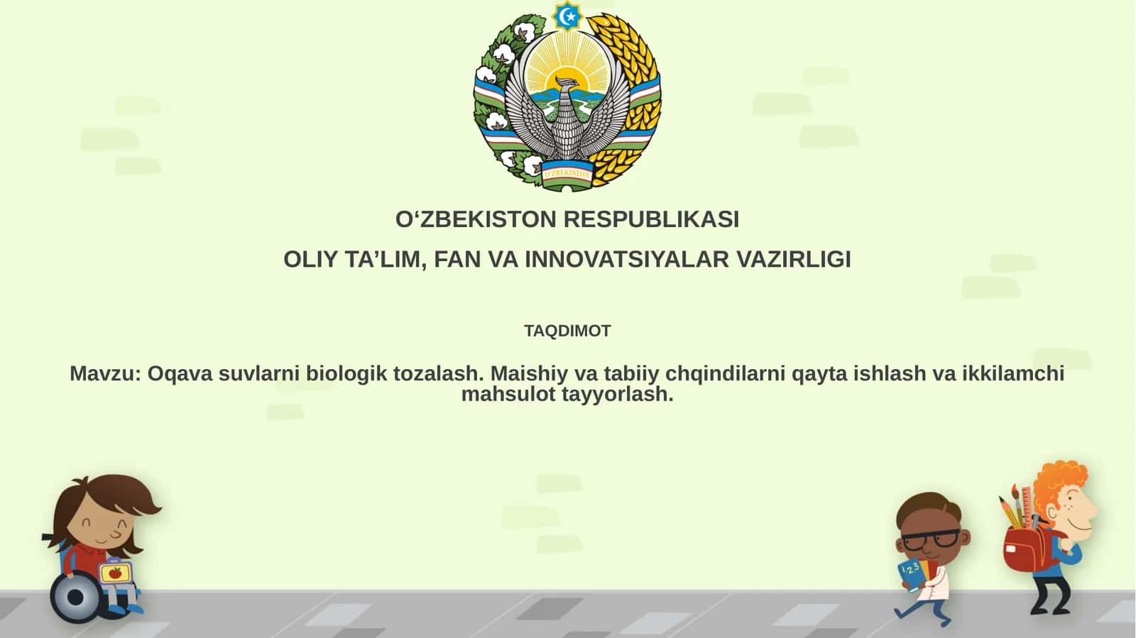 Oqavasuvlar va Biologik Tozalash 1