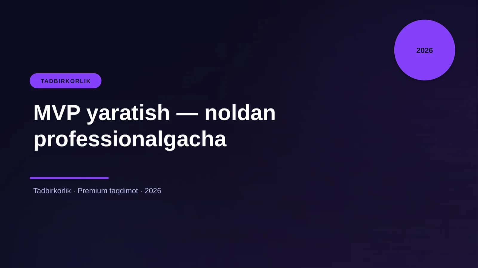 MVP yaratish — noldan professionalgacha 1