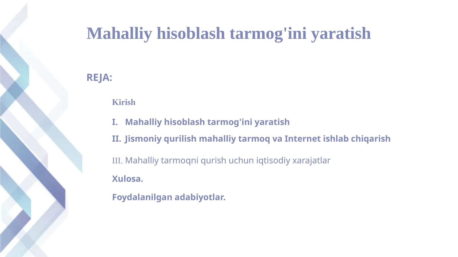 Mahalliy hisoblash tarmog'i yaratish 1
