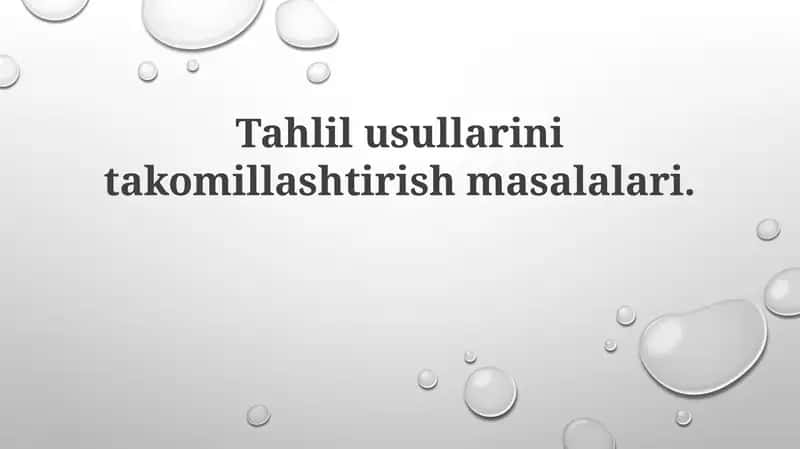 Tahlil usullari 1