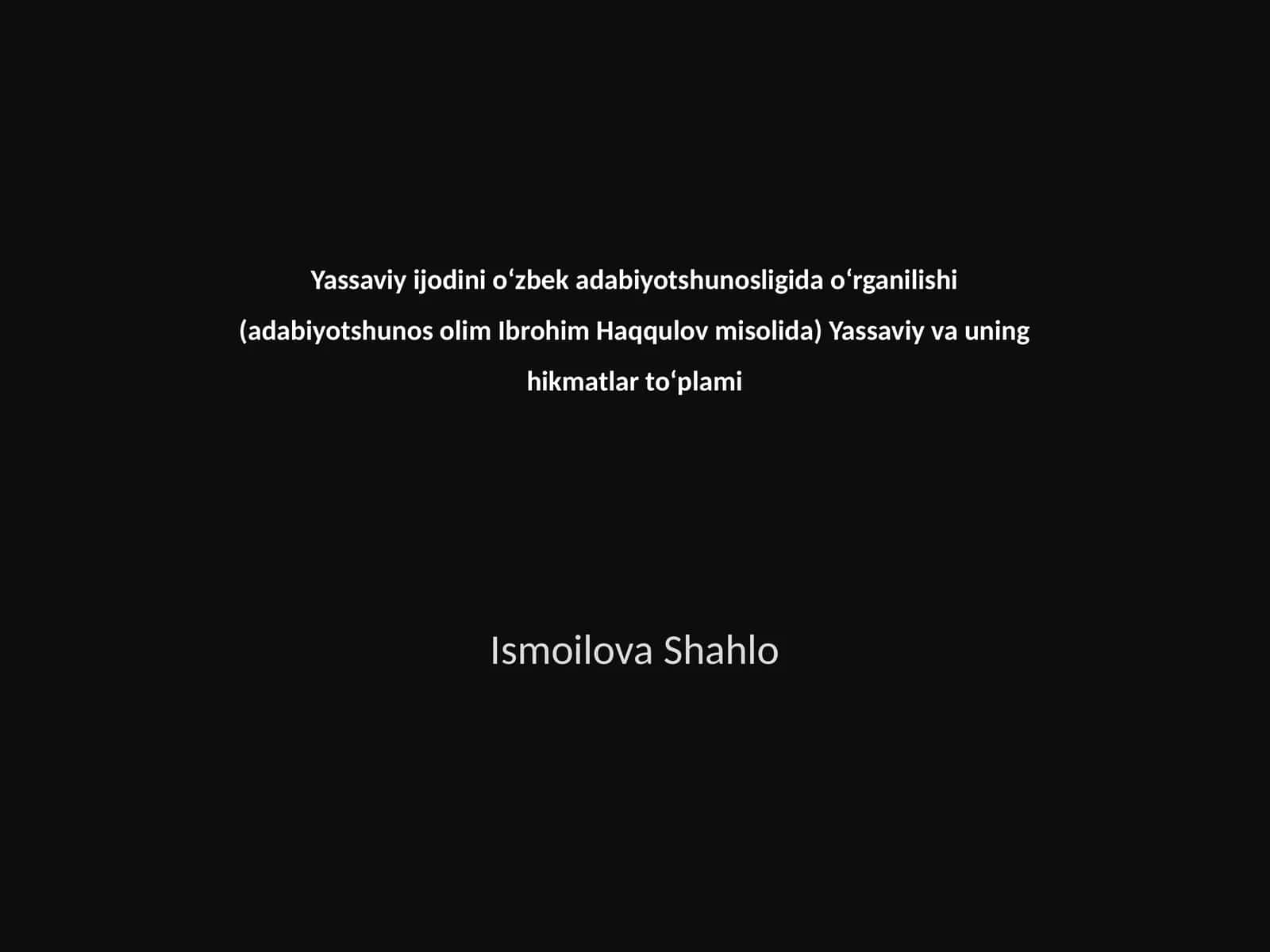 Yassaviy va uning hikmatlar toʻplami 1