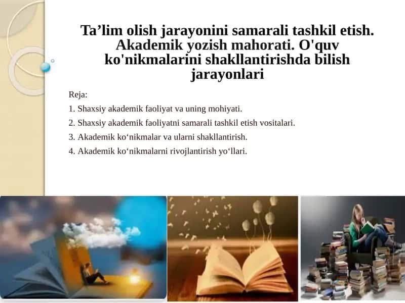 Akademik ko'nikmalar 1