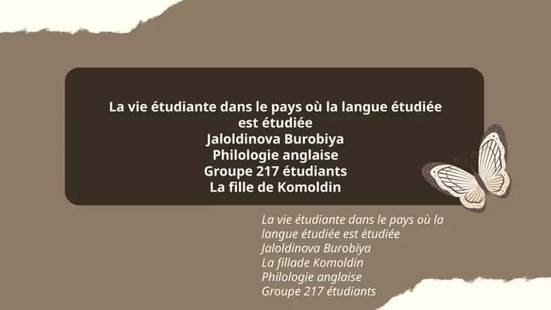 La vie étudiante dans le pays où la langue étudiée est étudiée 1