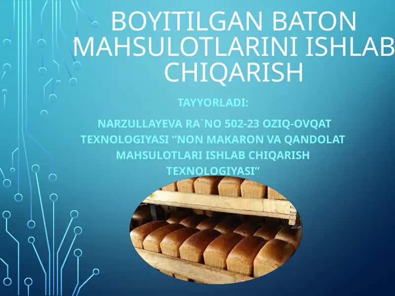 Boyitilgan baton mahsulotlarini ishlab chiqarish 1