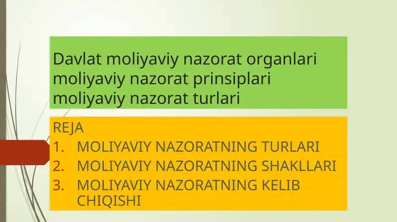 MOLIYAVIY NAZORATNING TURLARI 1