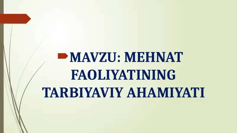 MEHNAT FAOLIYATINING TARBIYAVIY AHAMIYATI 1
