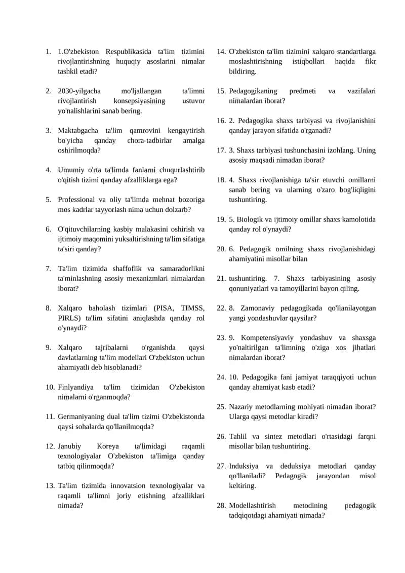 Pedagogikaning predmeti va vazifalari 1