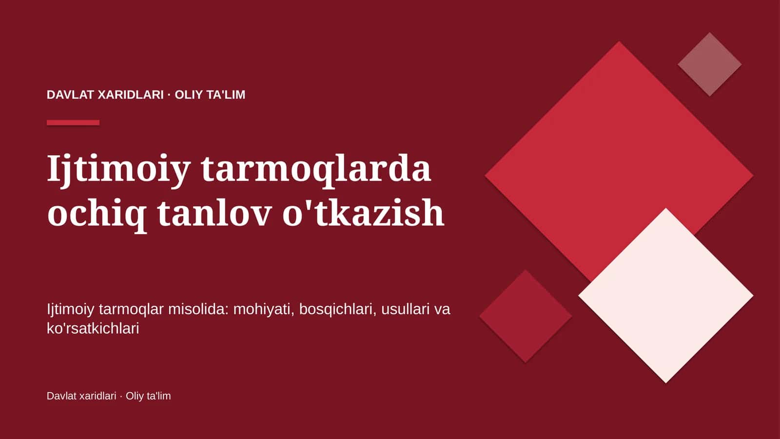 Ijtimoiy tarmoqlarda ochiq tanlov o'tkazish 1