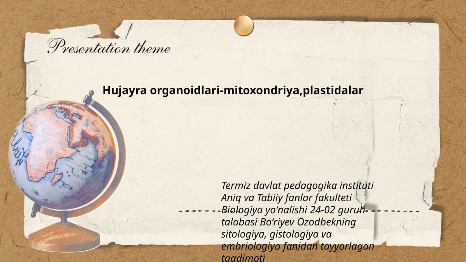 Hujayra organoidlari-mitoxondriya,plastidalar 1