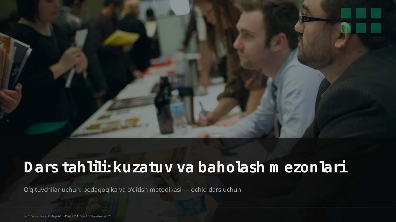 Dars tahlili: kuzatuv va baholash mezonlari 1