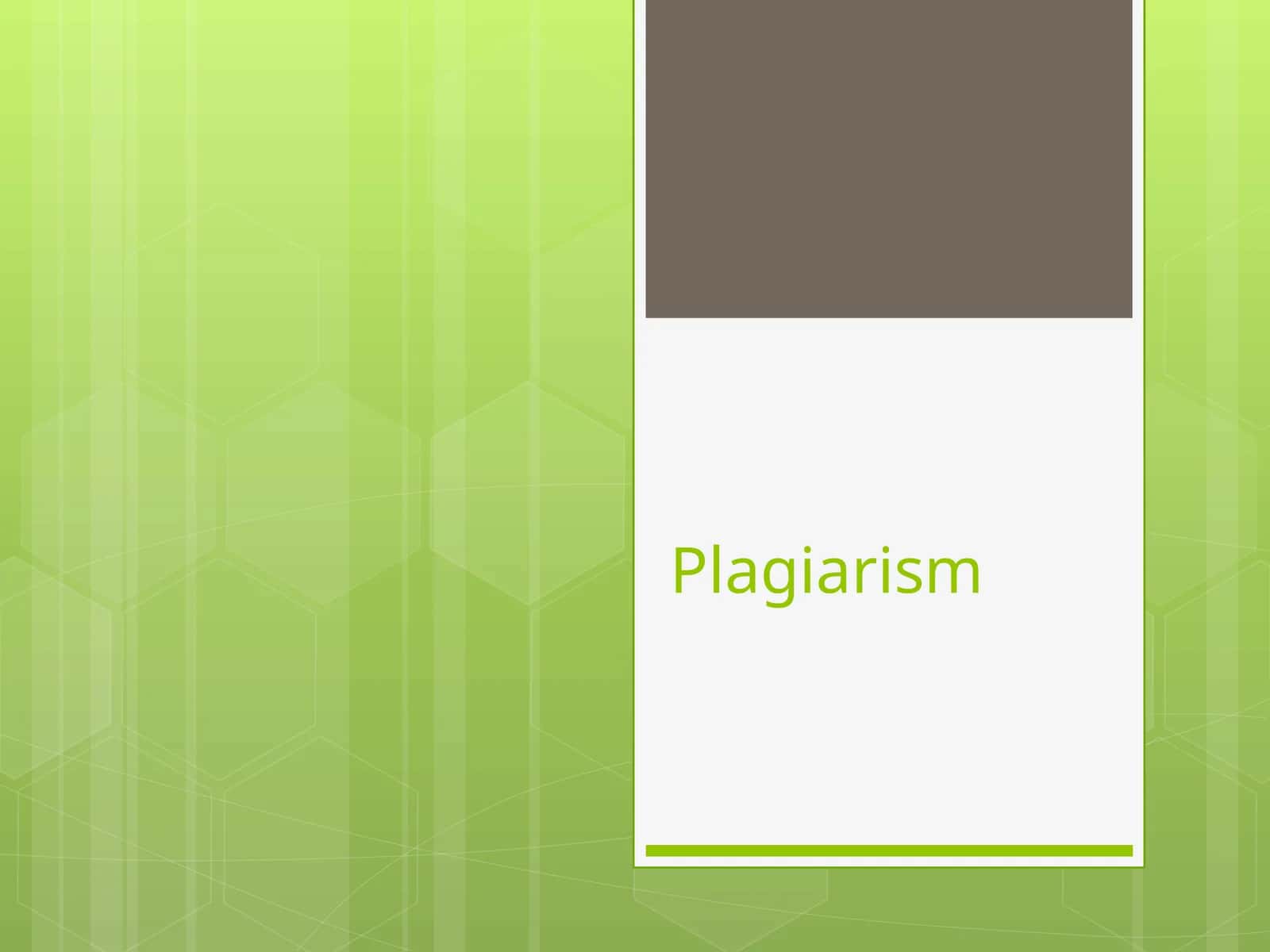 Plagiarism 1