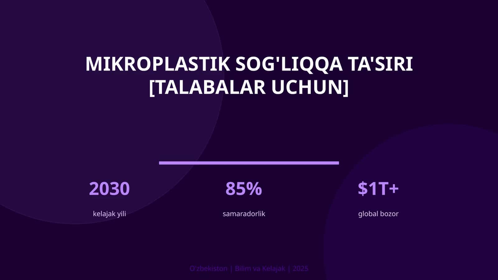 Mikroplastik sog'liqqa ta'siri [talabalar uchun] 1