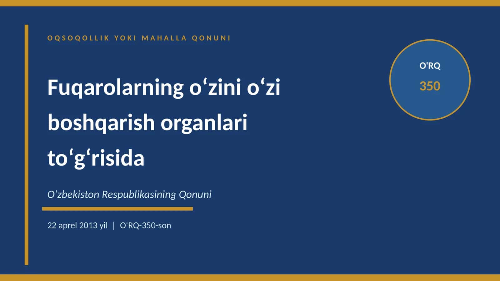 Fuqarolar oʻzini oʻzi boshqarish organlari 1