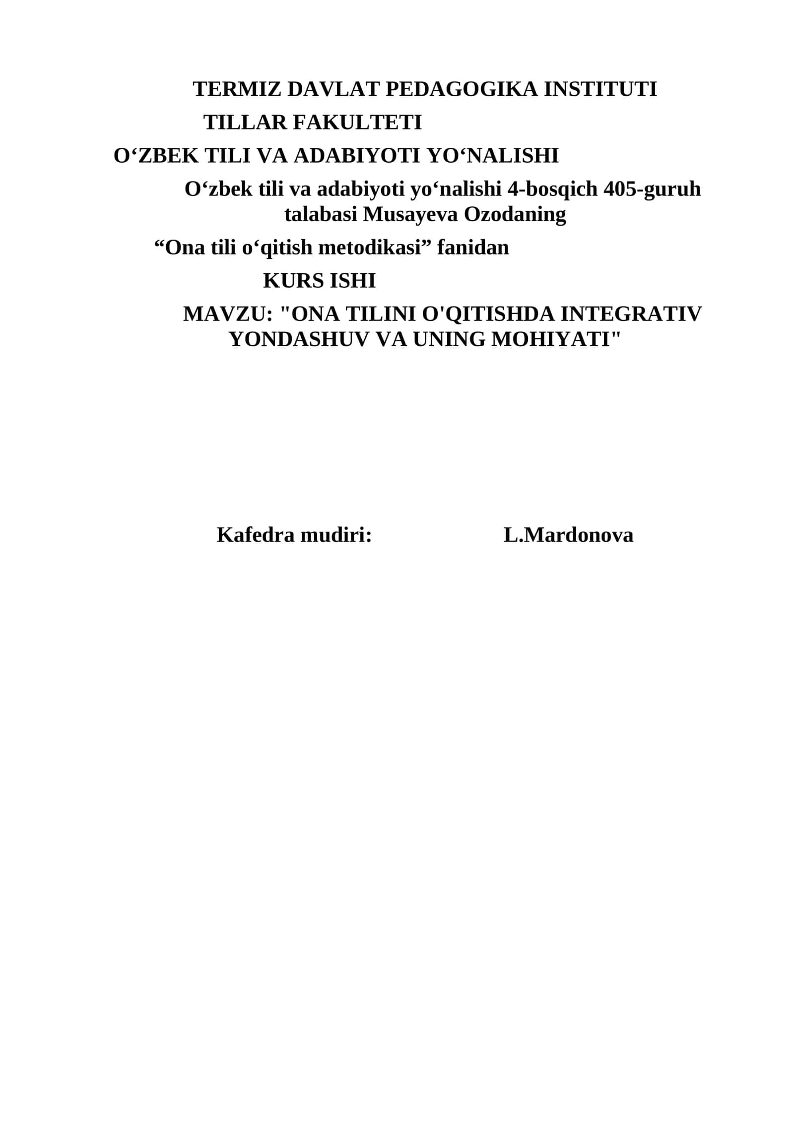 ONA TILINI O'QITISHDA INTEGRATIV YONDASHUV VA UNING MOHIYATI 1