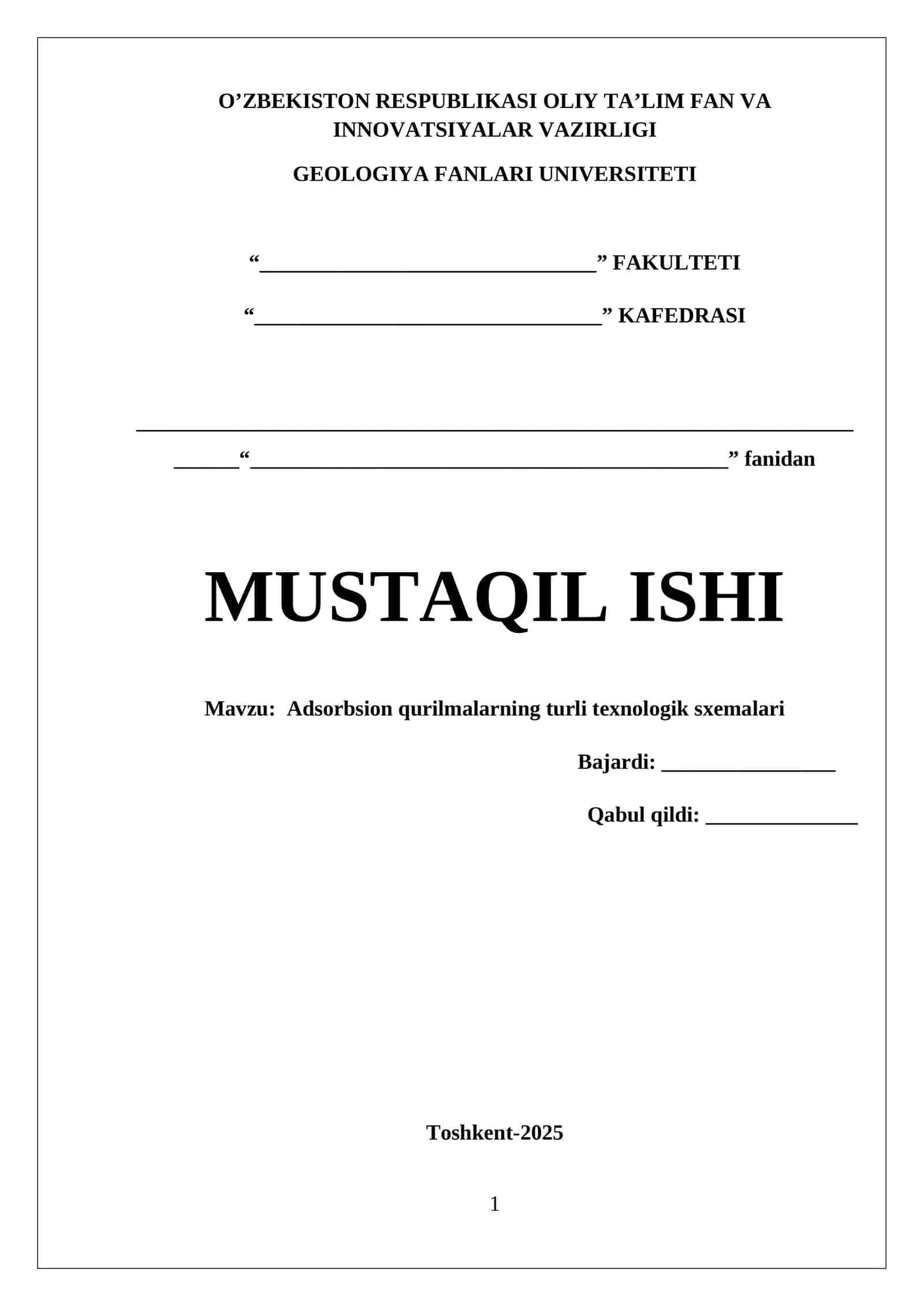 Adsorbsion qurilmalarning turli texnologik sxemalari 1