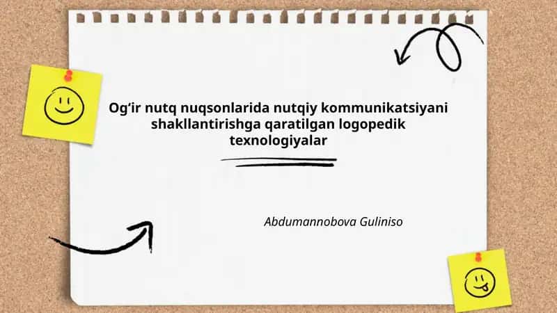Ogʻir nutq nuqsonlarida nutqiy kommunikatsiyani shakllantirishga qaratilgan logopedik texnologiyalar 1