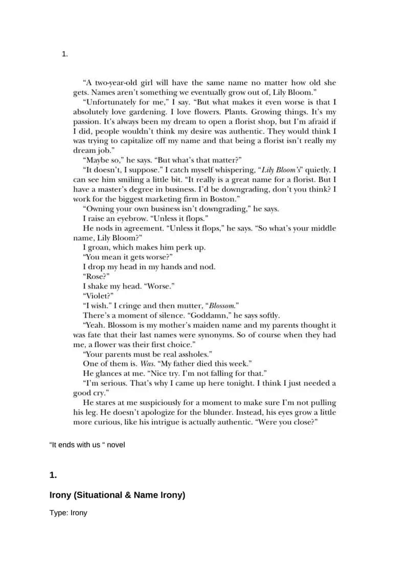 “It ends with us “ novel 1