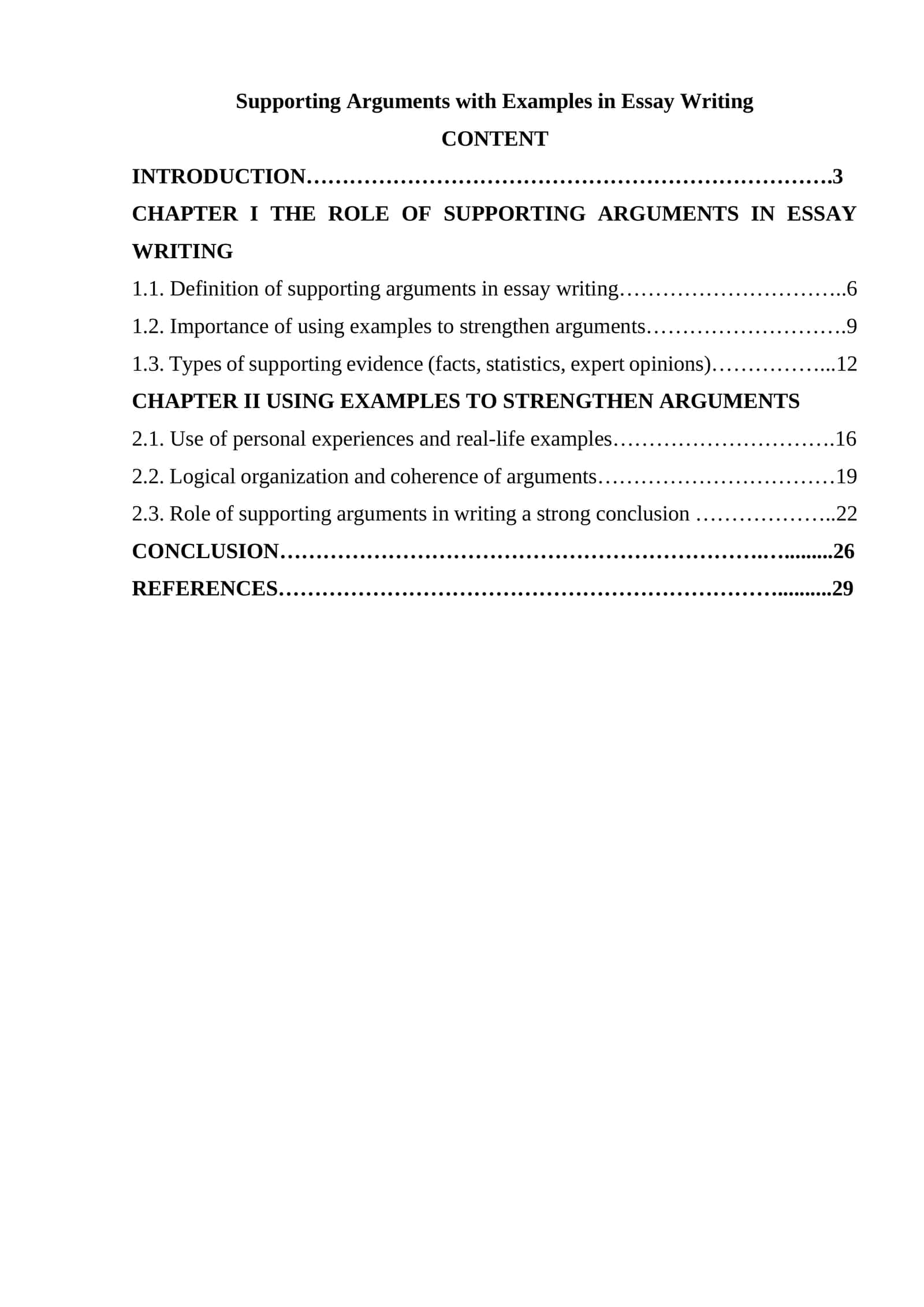 Supporting Arguments with Examples in Essay Writing 1