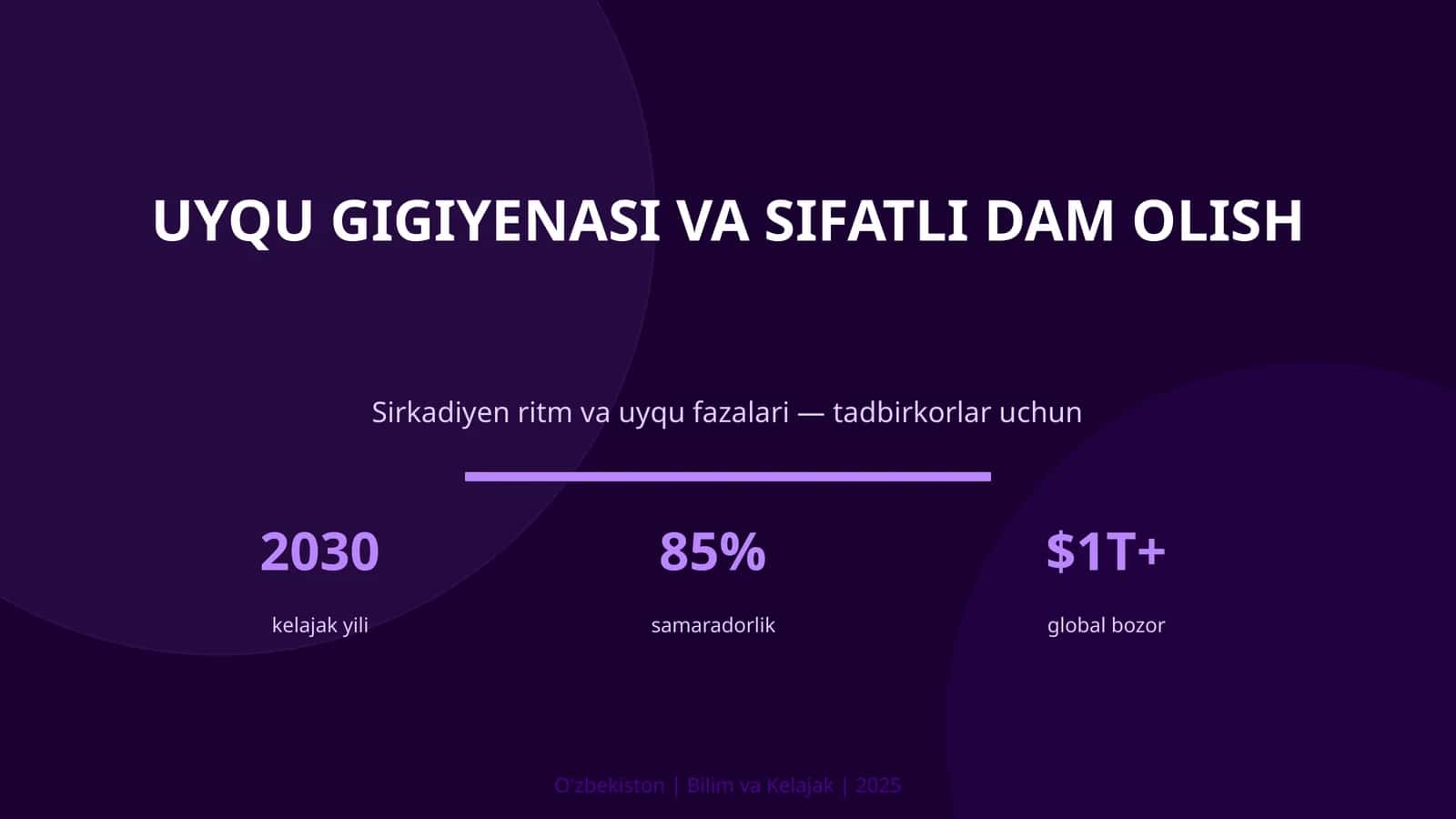 Uyqu gigiyenasi va sifatli dam olish 1