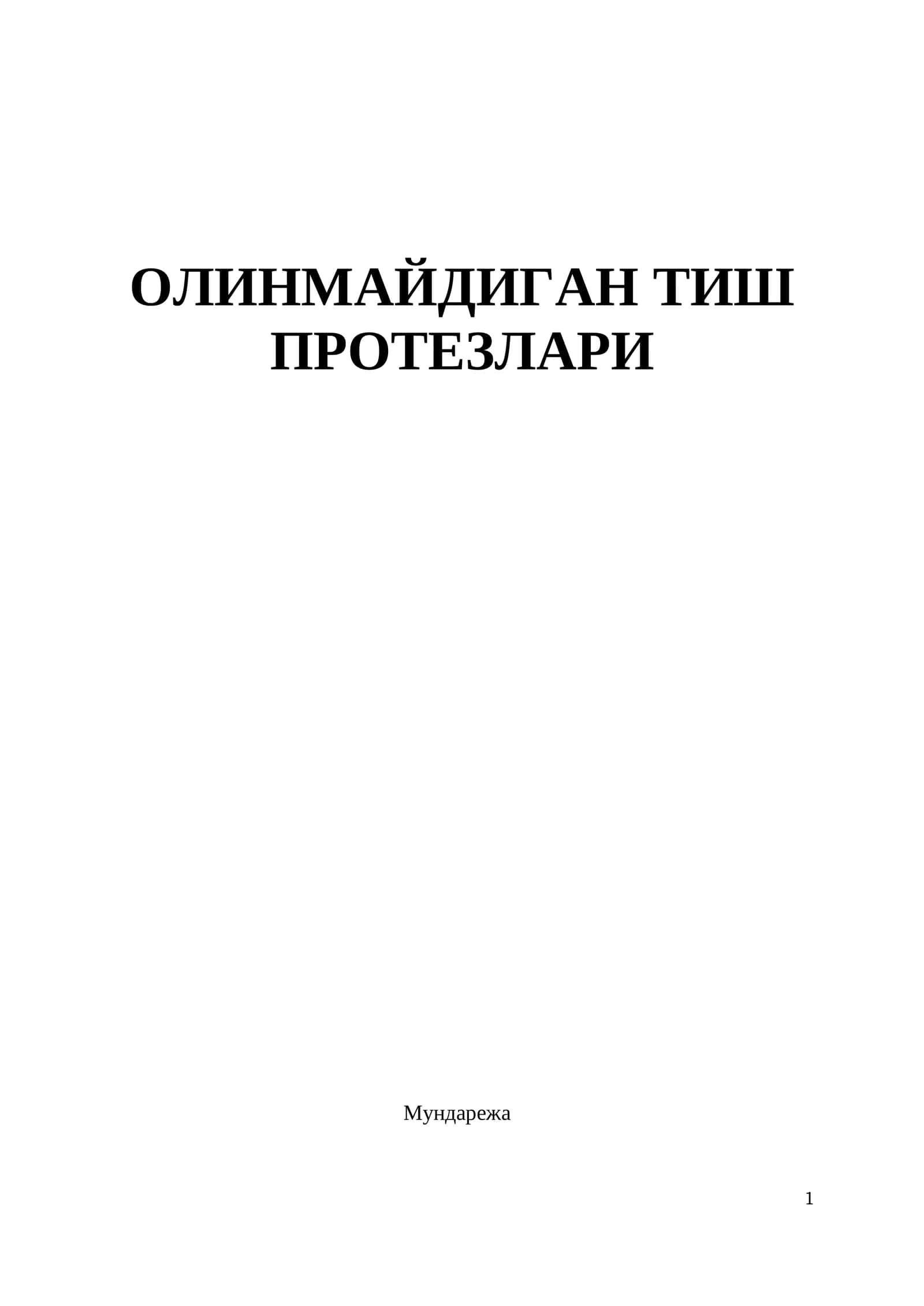 Olinmaydigan tish protezlari 1