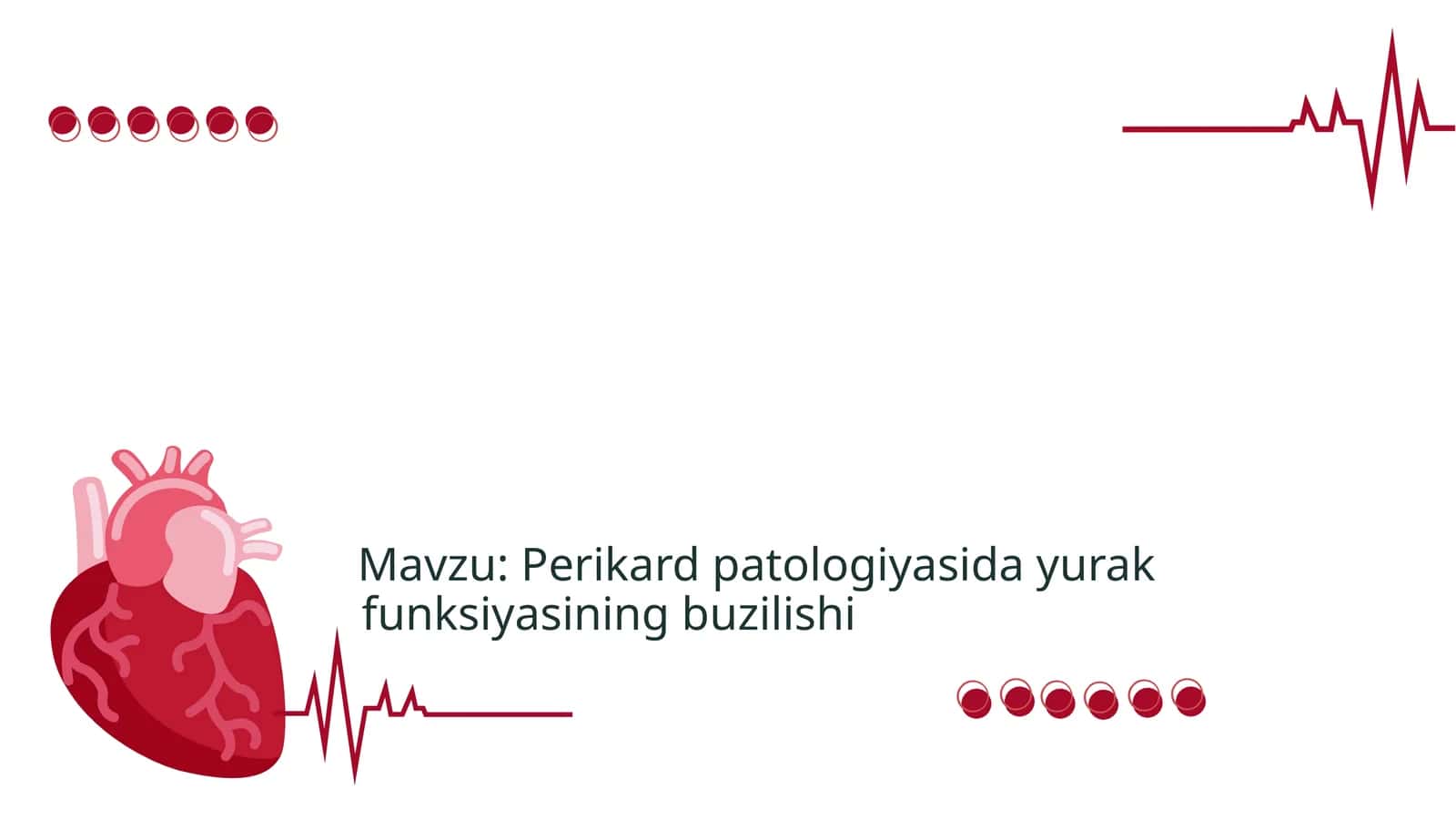Perikard patologiyalarida yurak funksiyalarining oʻzgarishi. 1