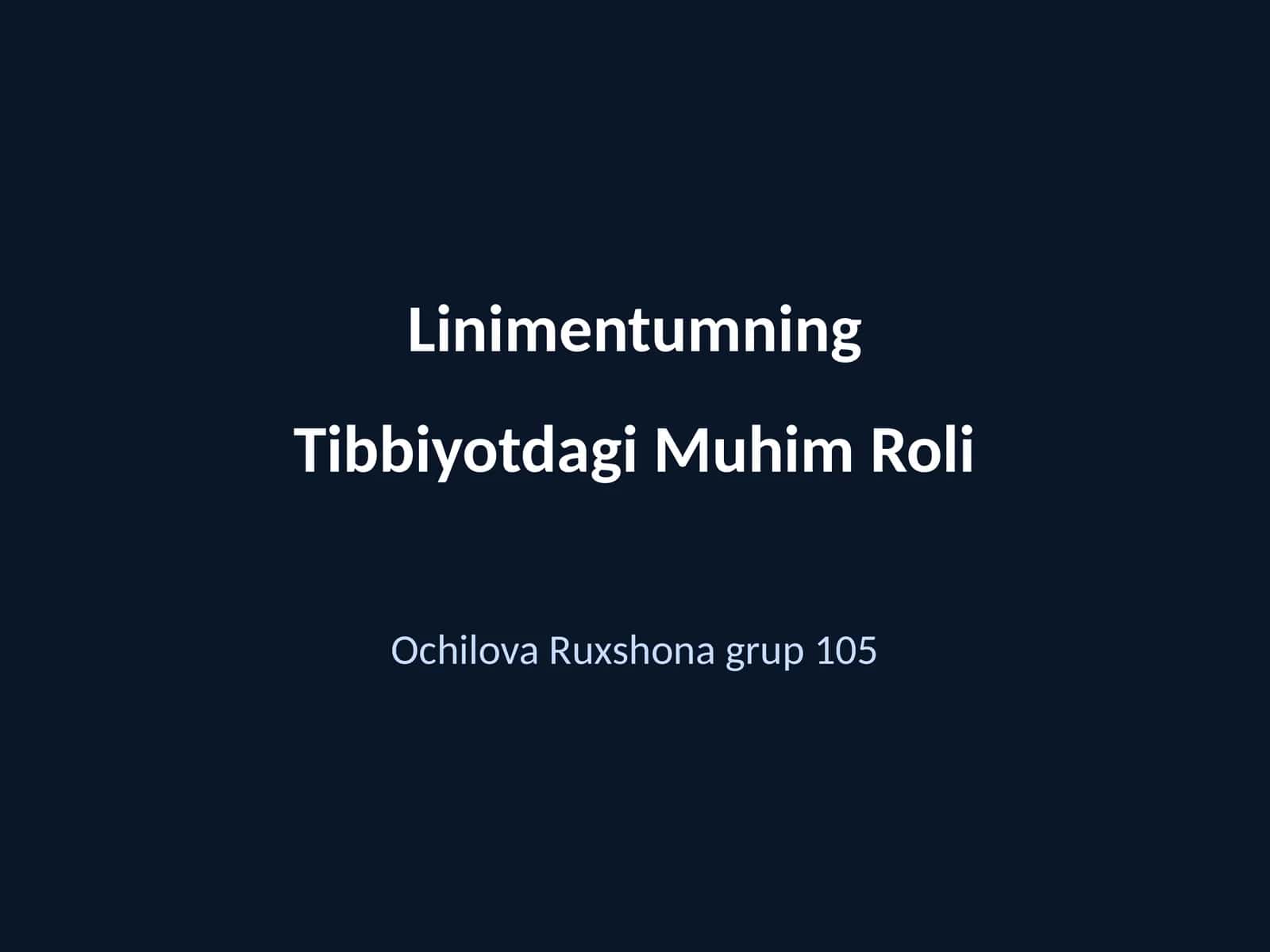Linimentumning Tibbiyotdagi Muhim Roli 1