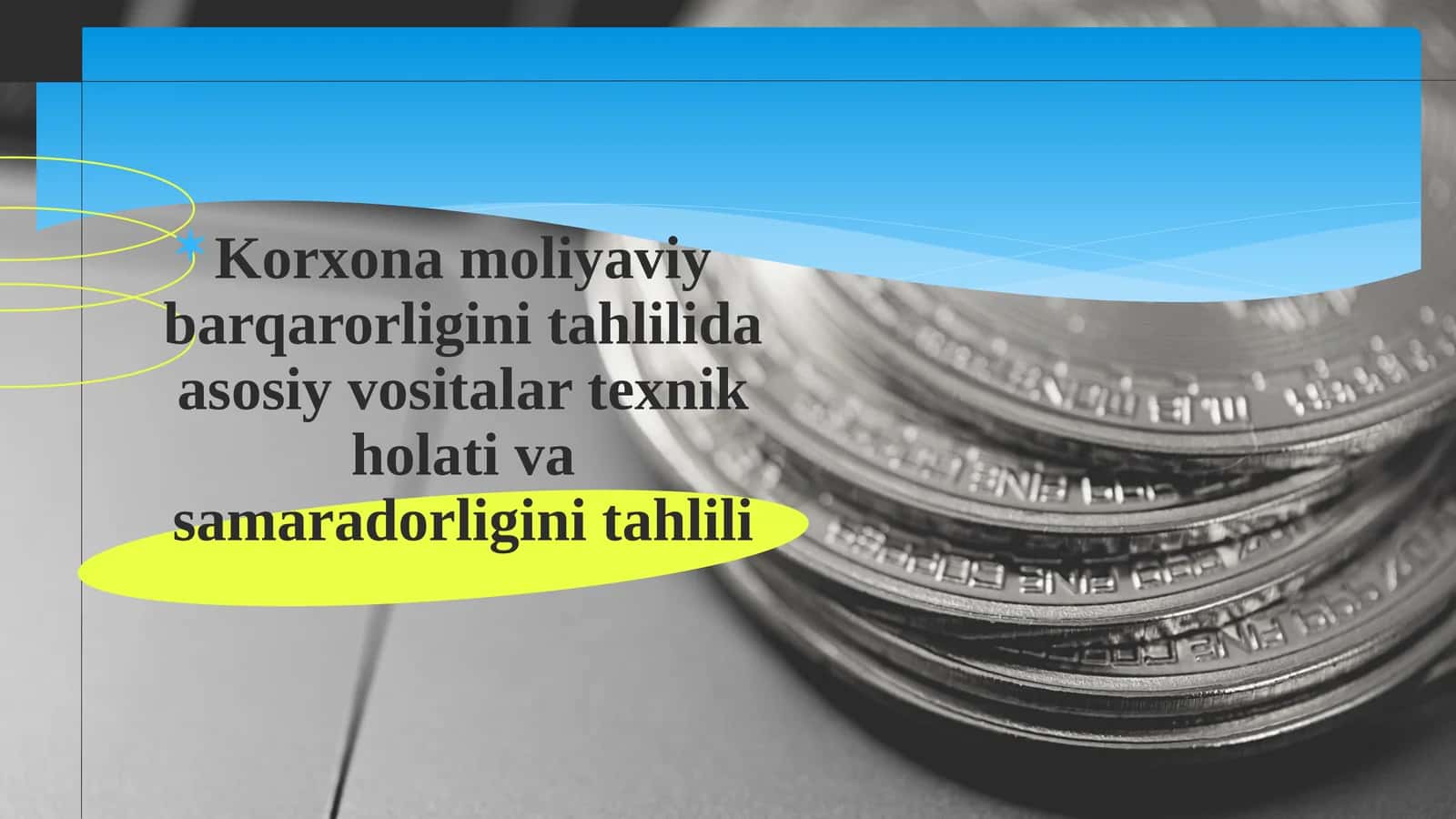 Korxona moliyaviy barqarorligini tahlilida asosiy vositalar texnik holati va samaradorligini tahlil 1