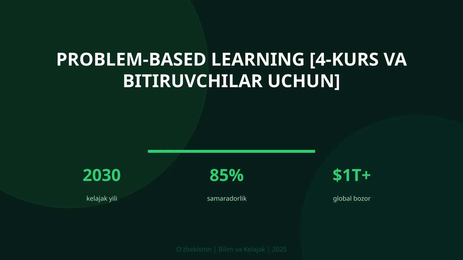 Problem-based learning [4-kurs va bitiruvchilar uchun] 1