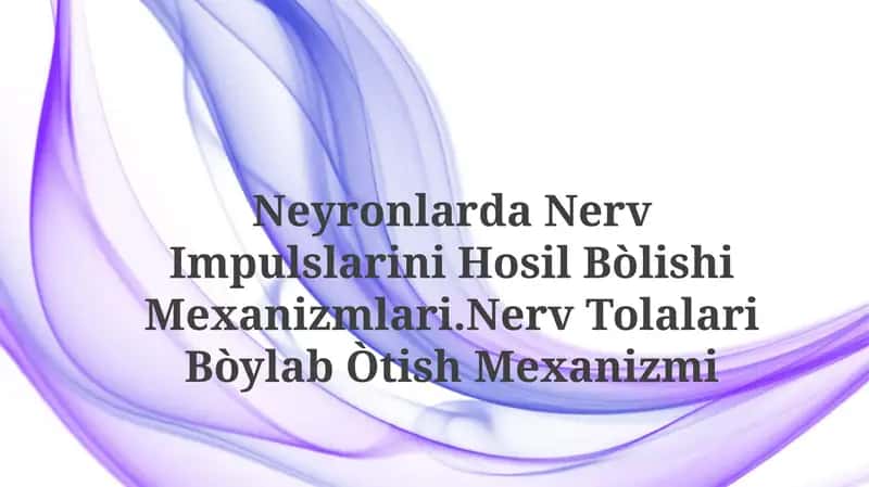 NeyronlardaNerv Impulslarini Hosil Bòlishi Mexanizmlari 1