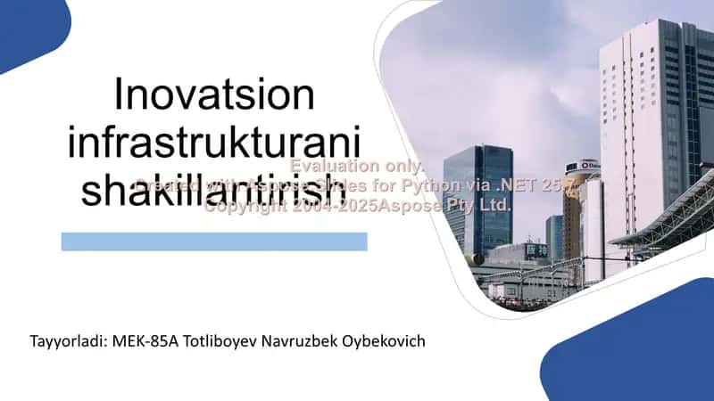 Inovatsion infrastrukturani shakillantirish 1