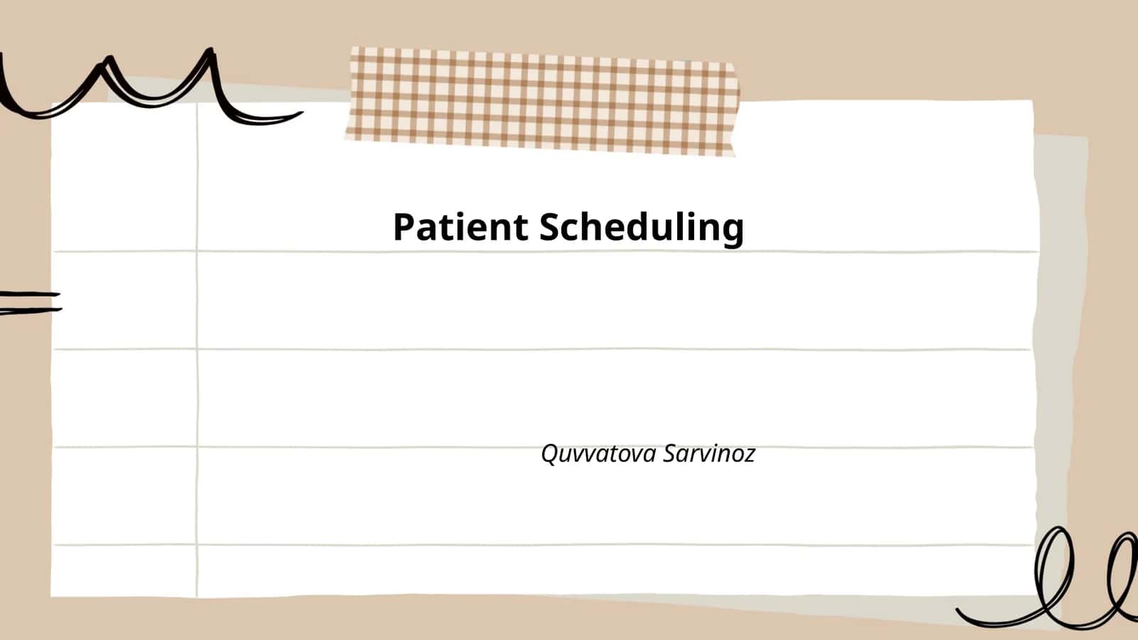 Patient Scheduling 1
