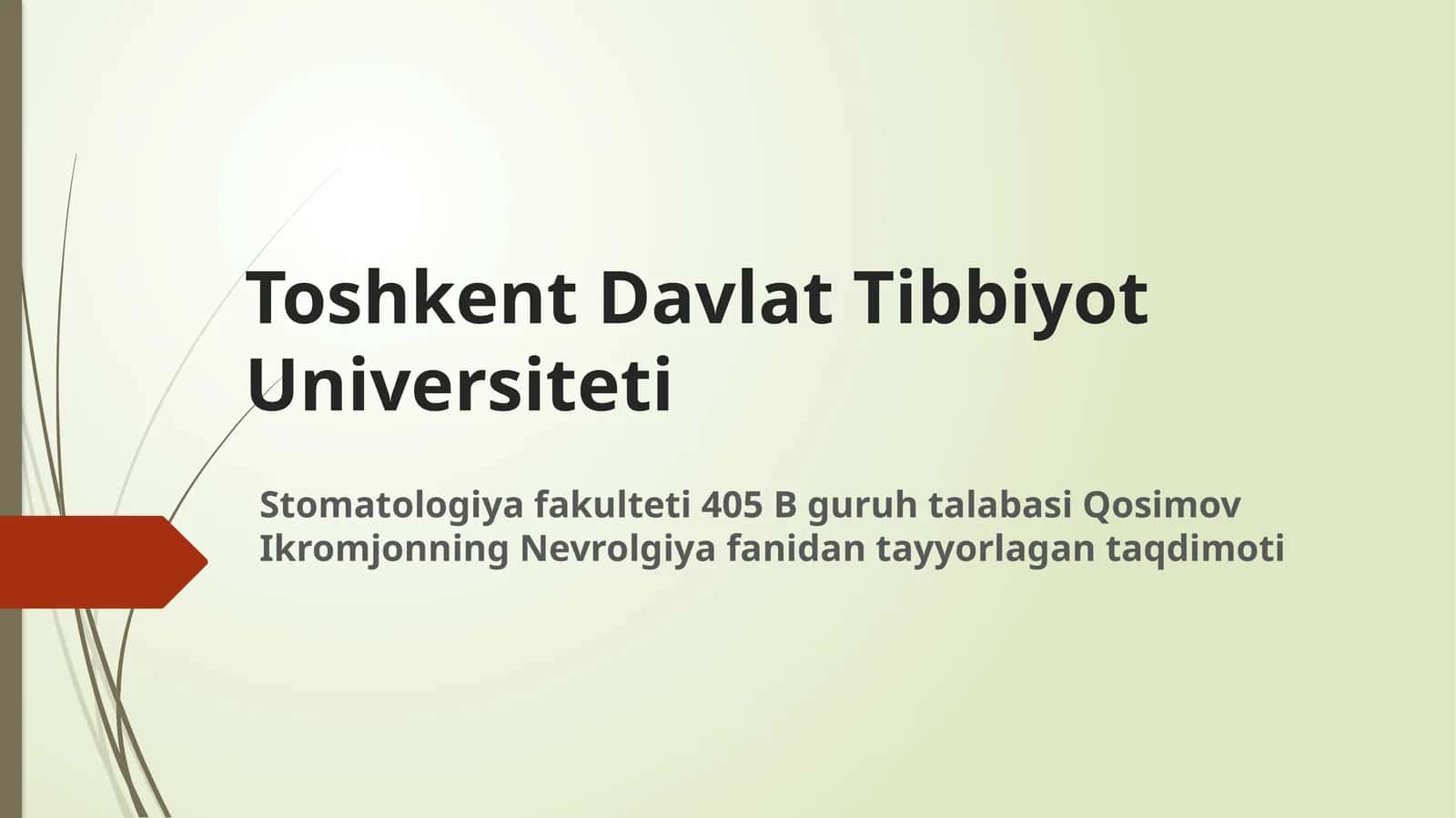 Nervus Trigeminus, uning nevralgiyasi 1