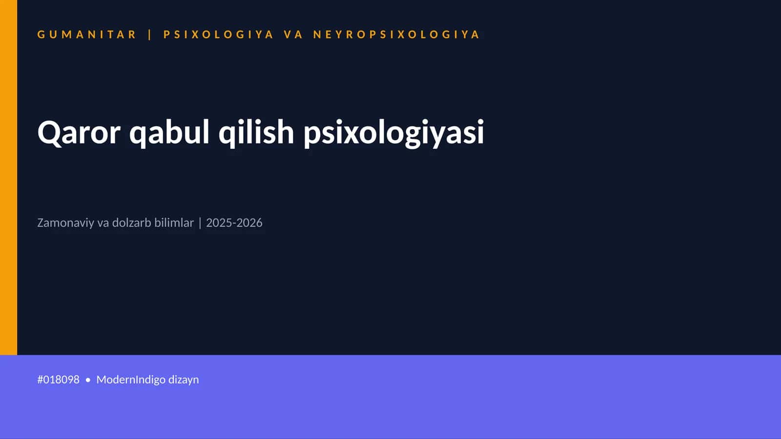 Qaror qabul qilish psixologiyasi 1