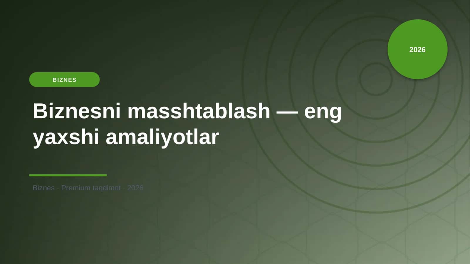 Biznesni masshtablash — eng yaxshi amaliyotlar 1